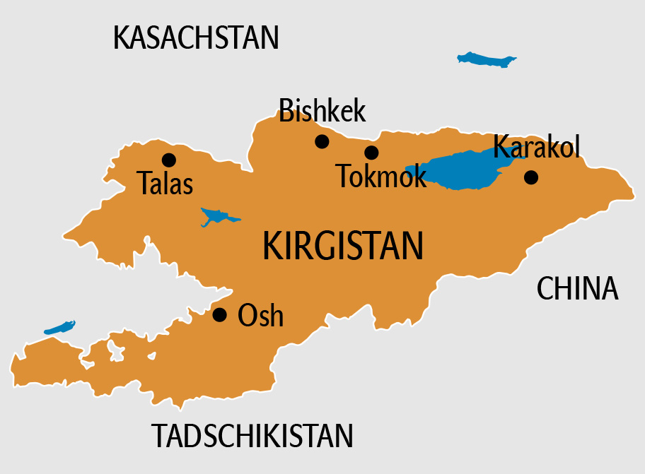 Kirgistan Karte, Landkarte