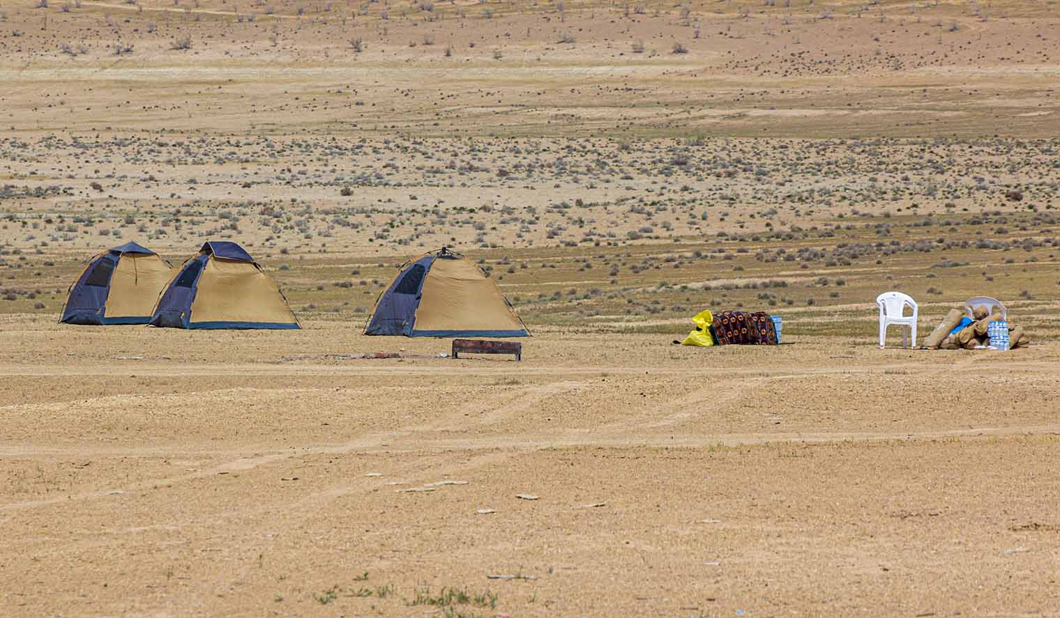 Zelte von Reisenden in Turkmensitan