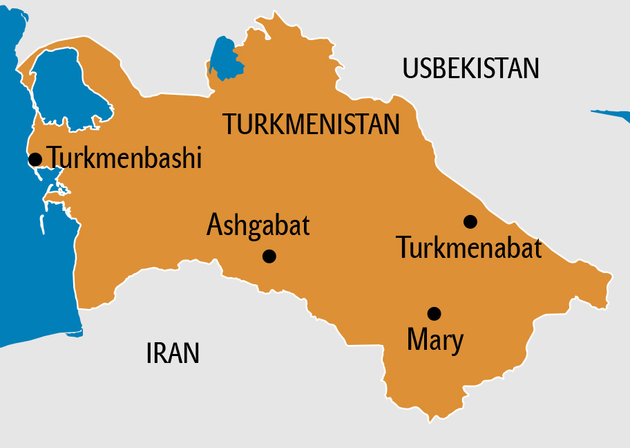 Turkmenistan Karte touristisch Turkmenistan Karte, Landkarte Turmenistan